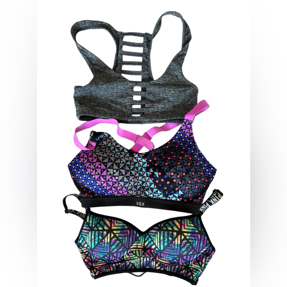 Bundle of 3 bras VS Pink Sport Victoria’s Secret XS/S 32D
